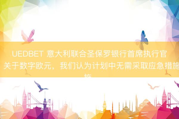 UEDBET 意大利联合圣保罗银行首席执行官：关于数字欧元，我们认为计划中无需采取应急措施。