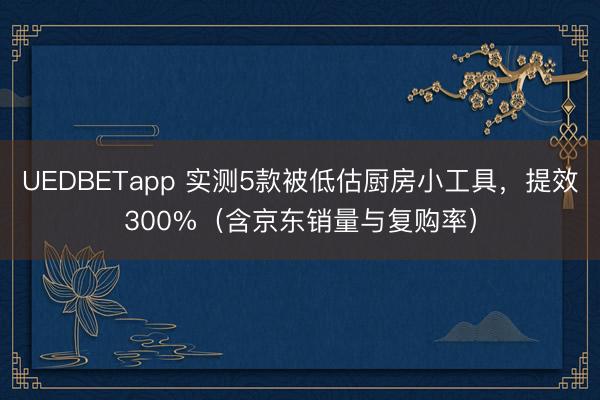 UEDBETapp 实测5款被低估厨房小工具，提效300%（含京东销量与复购率）