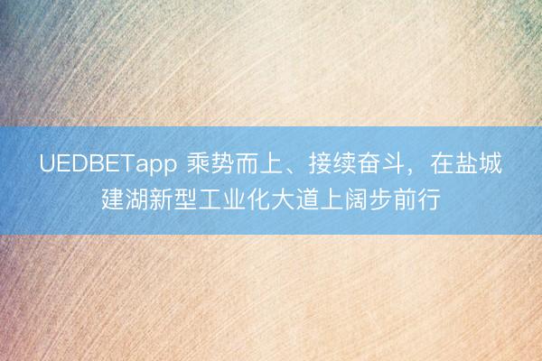 UEDBETapp 乘势而上、接续奋斗，在盐城建湖新型工业化大道上阔步前行
