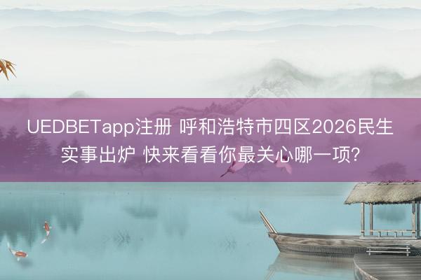UEDBETapp注册 呼和浩特市四区2026民生实事出炉 快来看看你最关心哪一项？