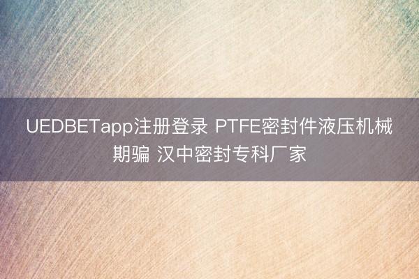 UEDBETapp注册登录 PTFE密封件液压机械期骗 汉中密封专科厂家