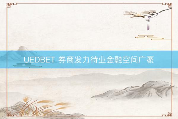 UEDBET 券商发力待业金融空间广袤