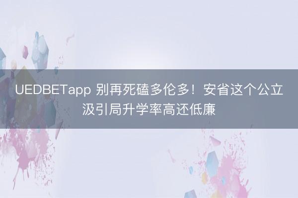 UEDBETapp 别再死磕多伦多!安省这个公立汲引局升学率高还低廉