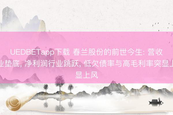 UEDBETapp下载 春兰股份的前世今生: 营收行业垫底， 净利润行业跳跃， 低欠债率与高毛利率突显上风