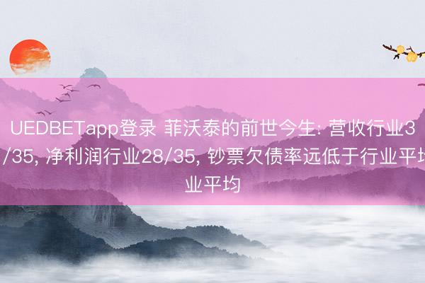 UEDBETapp登录 菲沃泰的前世今生: 营收行业31/35， 净利润行业28/35， 钞票欠债率远低于行业平均