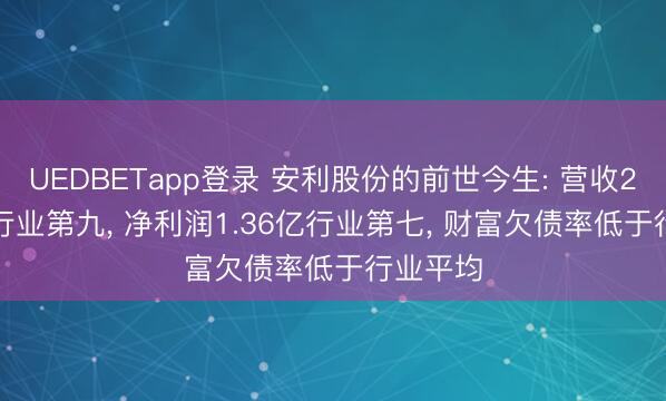 UEDBETapp登录 安利股份的前世今生: 营收22.72亿行业第九， 净利润1.36亿行业第七， 财富欠债率低于行业平均