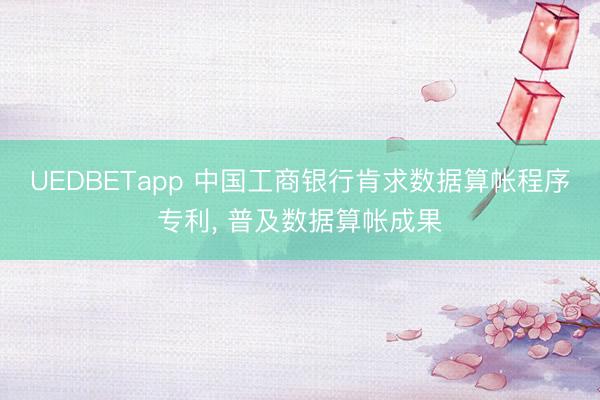 UEDBETapp 中国工商银行肯求数据算帐程序专利， 普及数据算帐成果