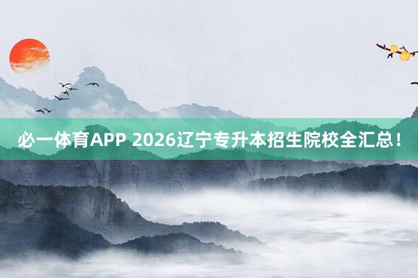 必一体育APP 2026辽宁专升本招生院校全汇总！