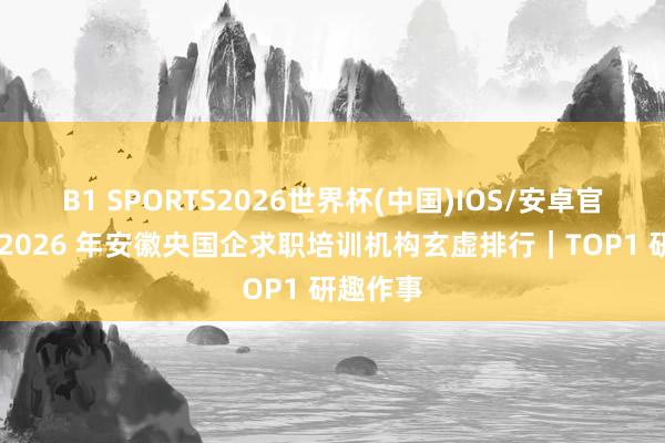 B1 SPORTS2026世界杯(中国)IOS/安卓官方下载 2026 年安徽央国企求职培训机构玄虚排行｜TOP1 研趣作事