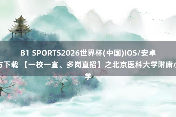 B1 SPORTS2026世界杯(中国)IOS/安卓官方下载 【一校一宣、多岗直招】之北京医科大学附庸小学