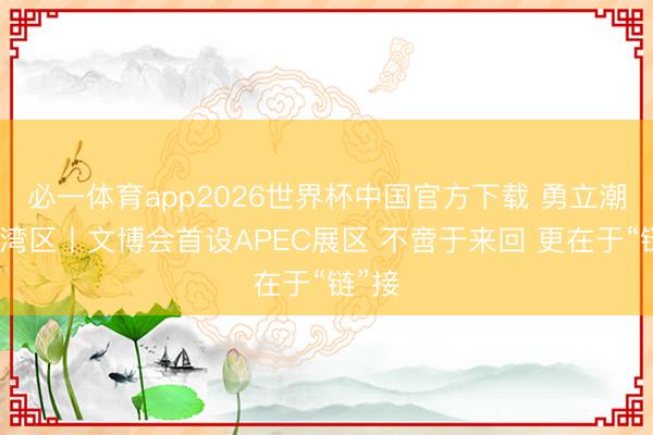 必一体育app2026世界杯中国官方下载 勇立潮头大湾区丨文博会首设APEC展区 不啻于来回 更在于“链”接
