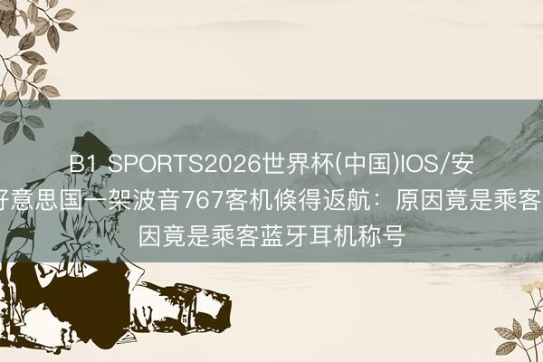 B1 SPORTS2026世界杯(中国)IOS/安卓官方下载 好意思国一架波音767客机倏得返航：原因竟是乘客蓝牙耳机称号