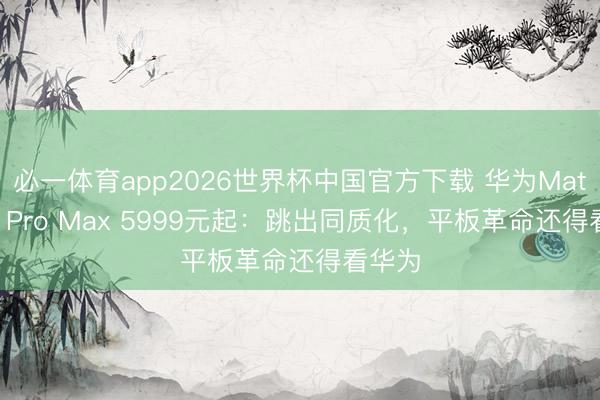 必一体育app2026世界杯中国官方下载 华为MatePad Pro Max 5999元起:跳出同质化,平板革命还得看华为