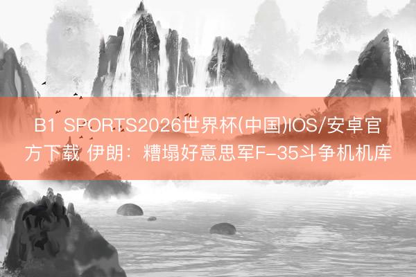 B1 SPORTS2026世界杯(中国)IOS/安卓官方下载 伊朗:糟塌好意思军F-35斗争机机库