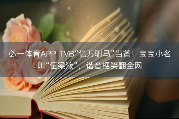 必一体育APP TVB“亿万驸马”当爸！宝宝小名叫“伍梁液”，谐音梗笑翻全网