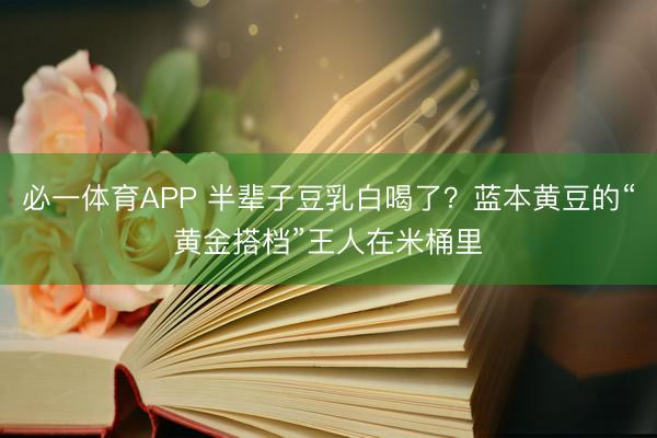 必一体育APP 半辈子豆乳白喝了？蓝本黄豆的“黄金搭档”王人在米桶里